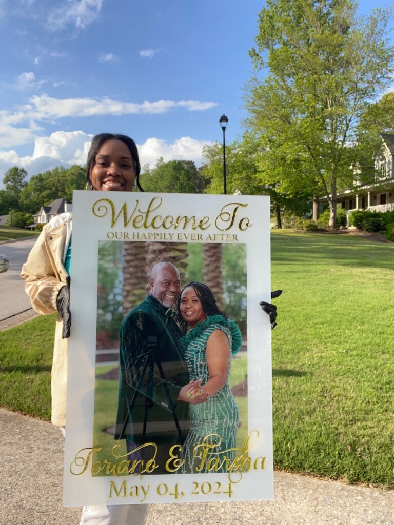 Acrylic Wedding Photo Welcome Sign