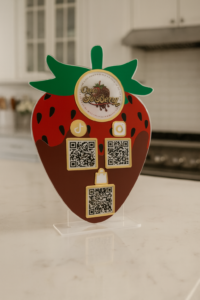 Custom Acrylic Strawberry Scan Sign